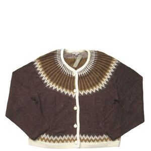 J. Crew Brown and Cream Cardigan